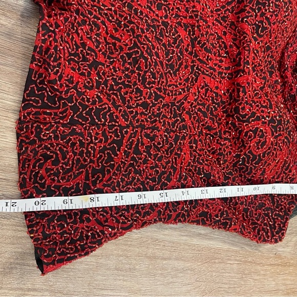 Vtg Andretti Donatello Fully Beaded Silk Blouse Women’s L Black Red Whimsigoth - Picture 6 of 10